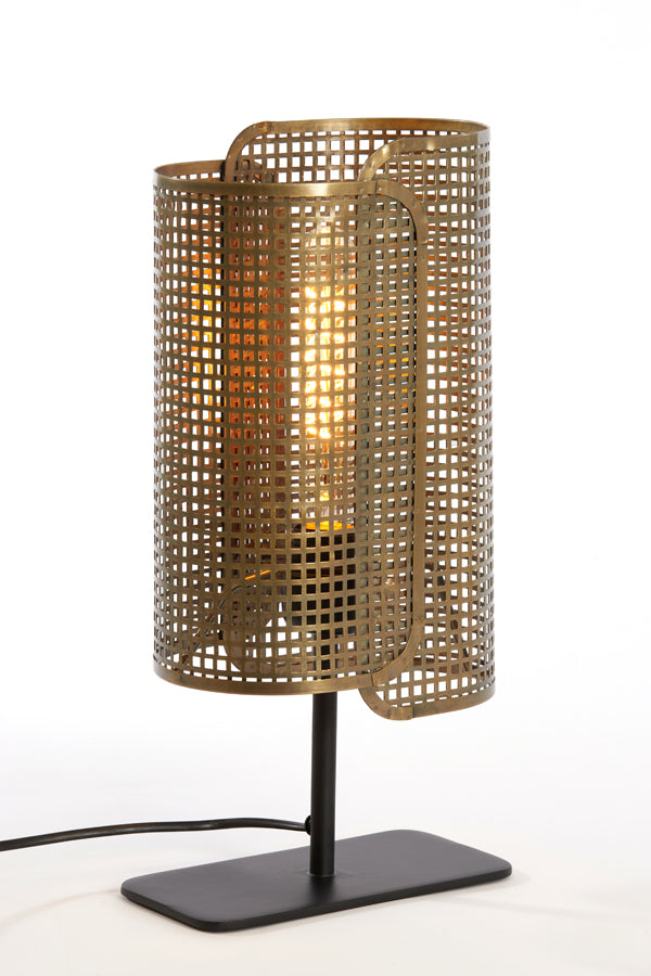 Vintage Maci Table Lamp in Antique Bronze and Matte Black - 20x13x41 cm