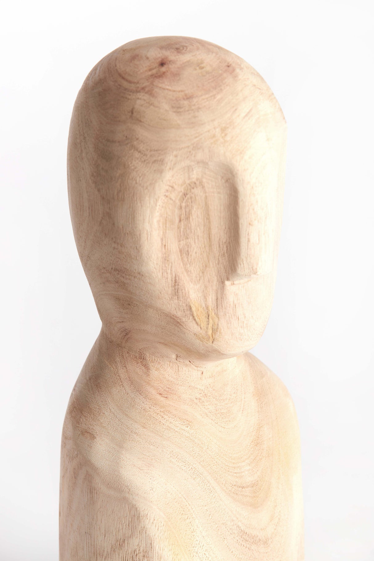 Title: Handcrafted Lumuna Wood Sculpture - Natural Finish, 12.5x12x32.5 cm
