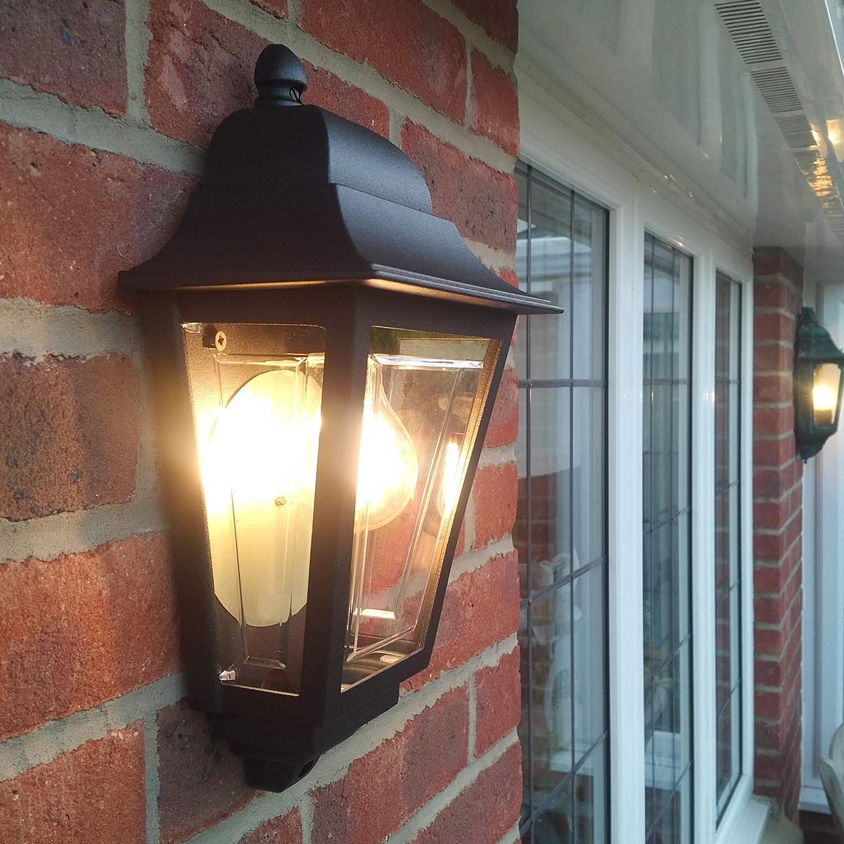 Deco Lane 1lt Half Wall Lantern Black