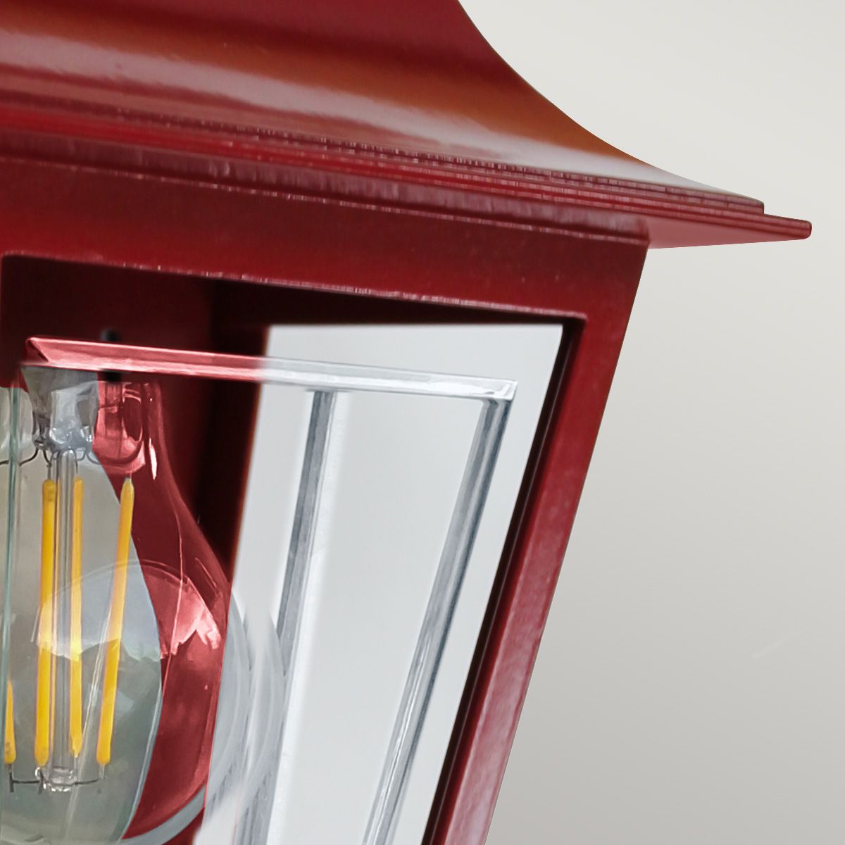 Deco Lane 1lt Half Wall Lantern Red