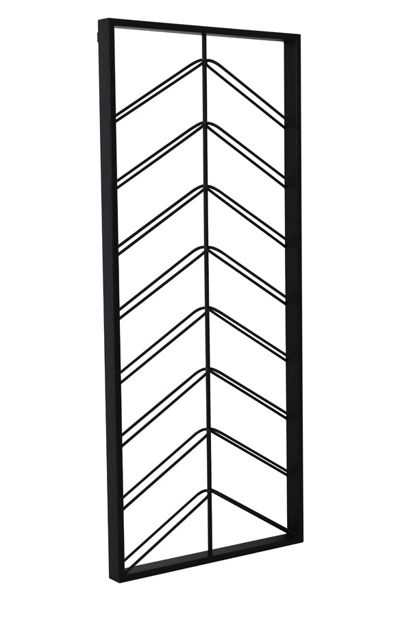 16-Bottle Black Malbeo Wine Rack, 70x6x160 cm