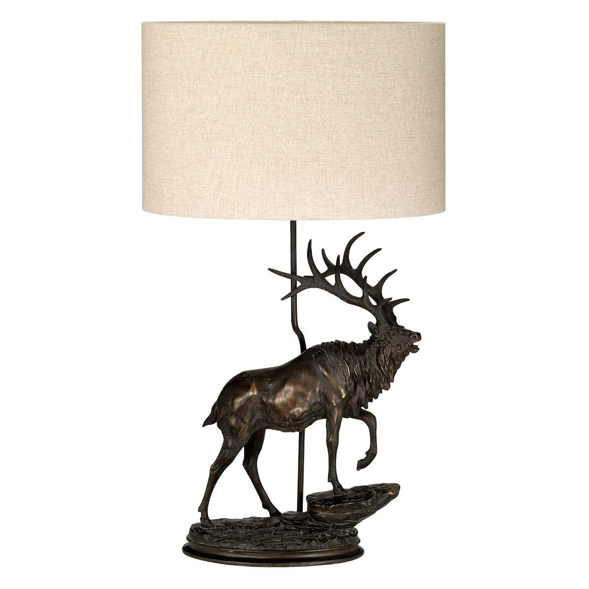 Angus 1 Light Table Lamp with Oval Shade Bronze Patina