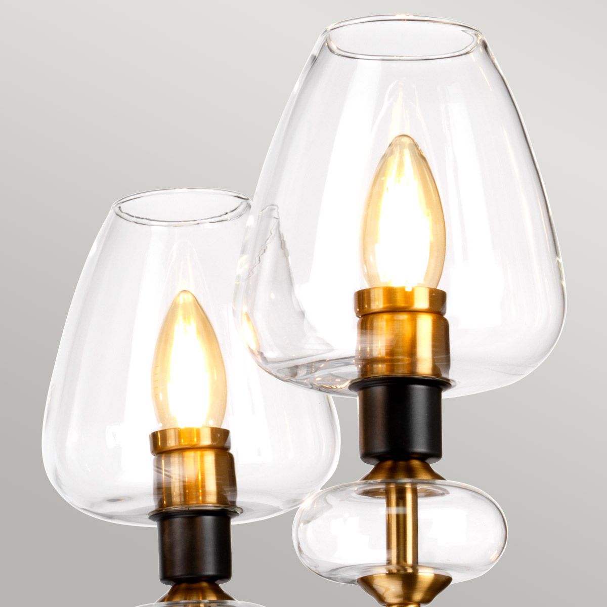 Armand 5-Light Chandelier in Aged Brass and Charcoal Black