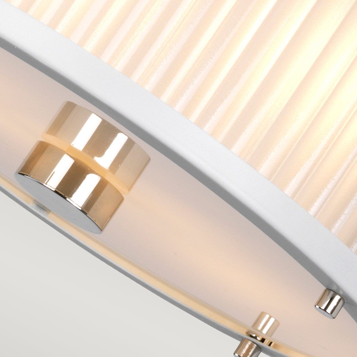 Corona Dual Light Pendant - White and Polished Nickel Finish