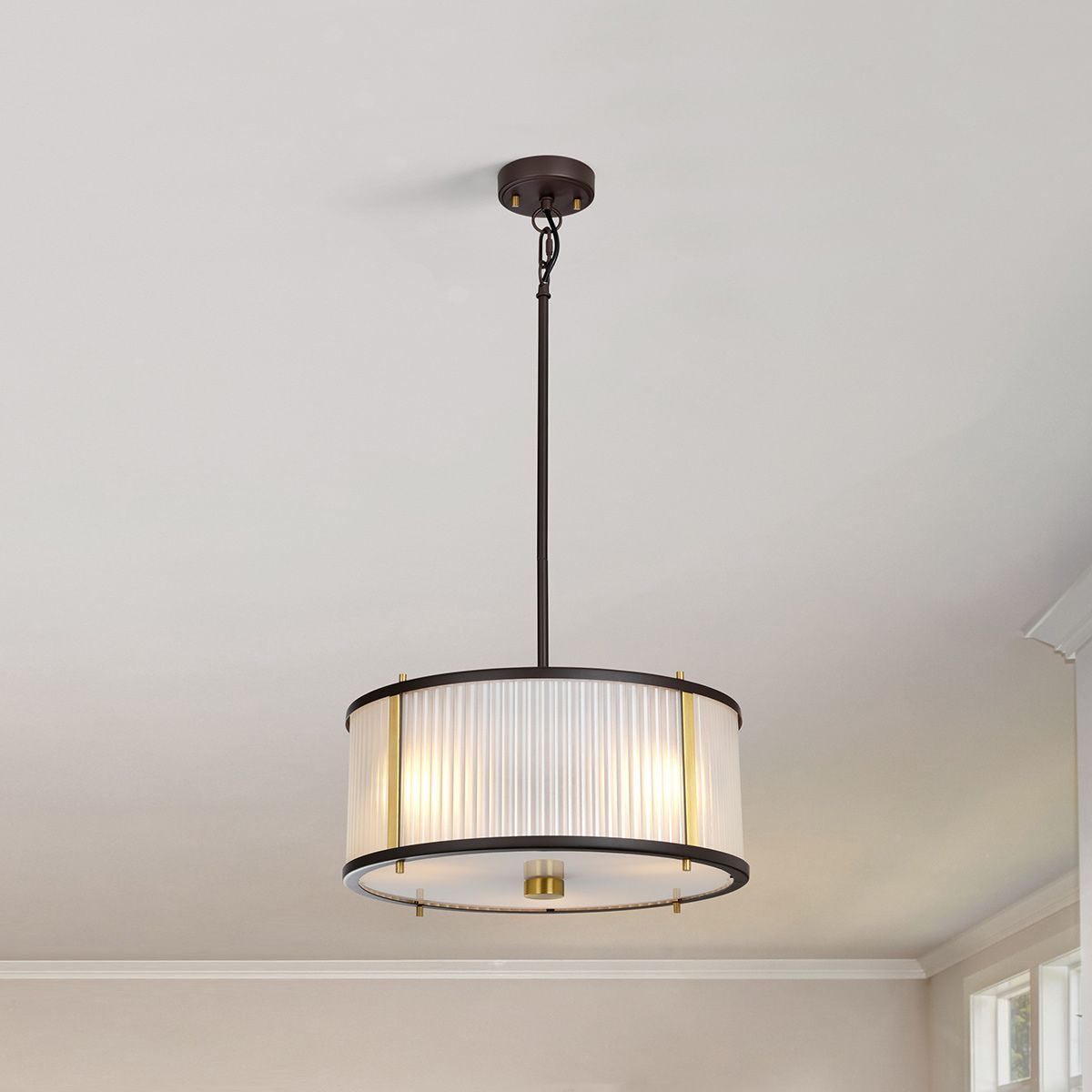 Corona Triple Pendant Light - Museum Bronze Finish