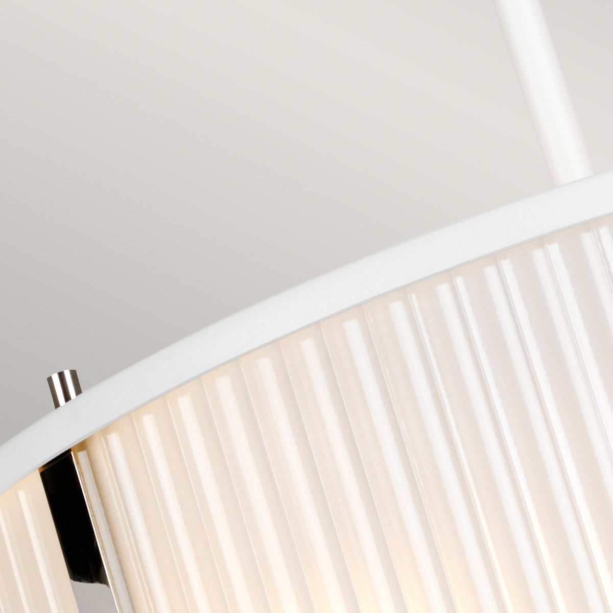 Contemporary 3-Light Pendant in White Satin and Polished Nickel Finish