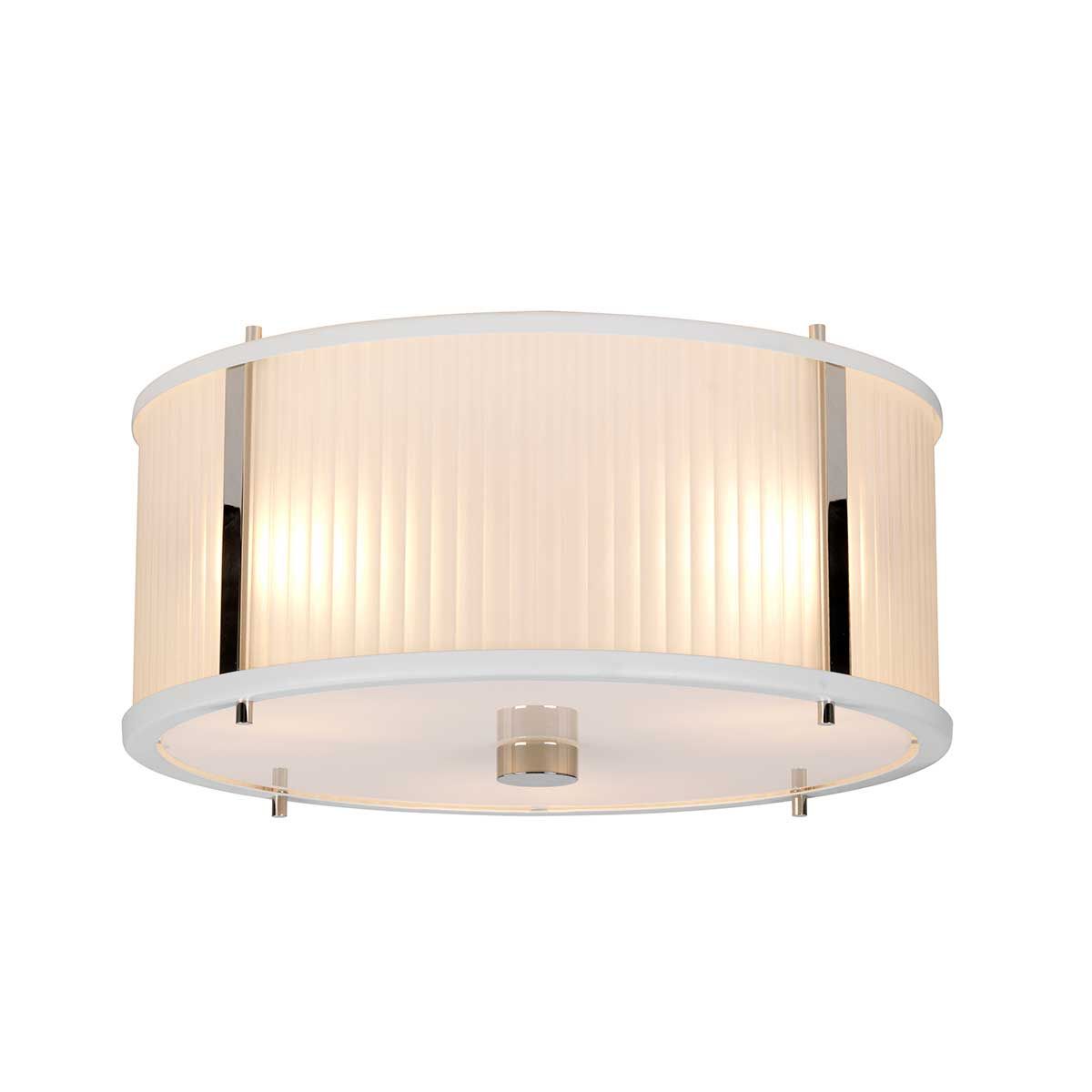 Contemporary 3-Light Pendant in White Satin and Polished Nickel Finish