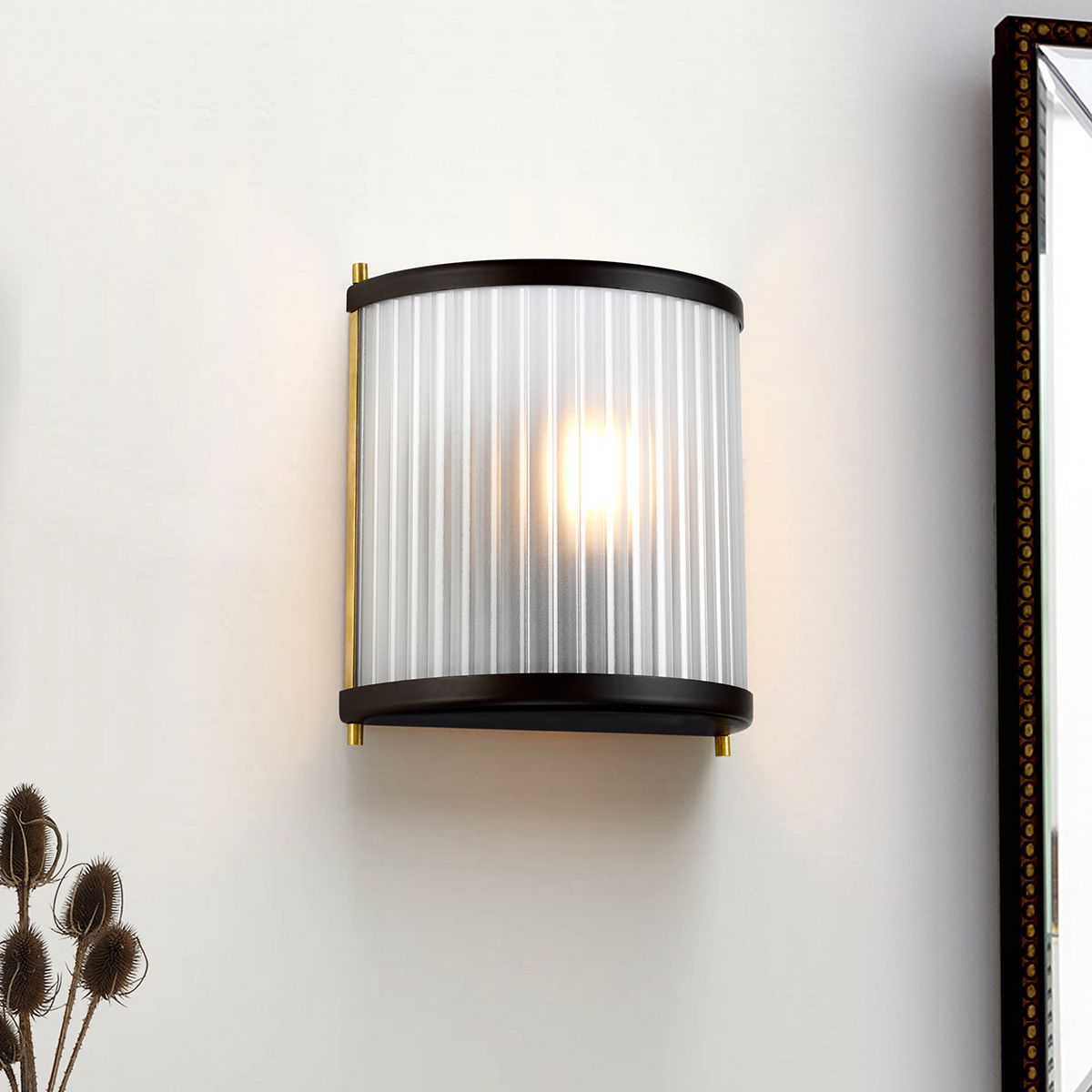 Corona 1 Light Wall Sconce - Museum Bronze & Aged Brass Finish