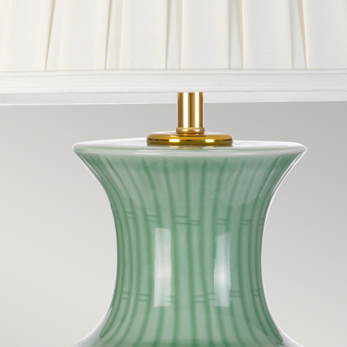 Dalian 1 Light Table Lamp with Tall Empire Shade Celadon