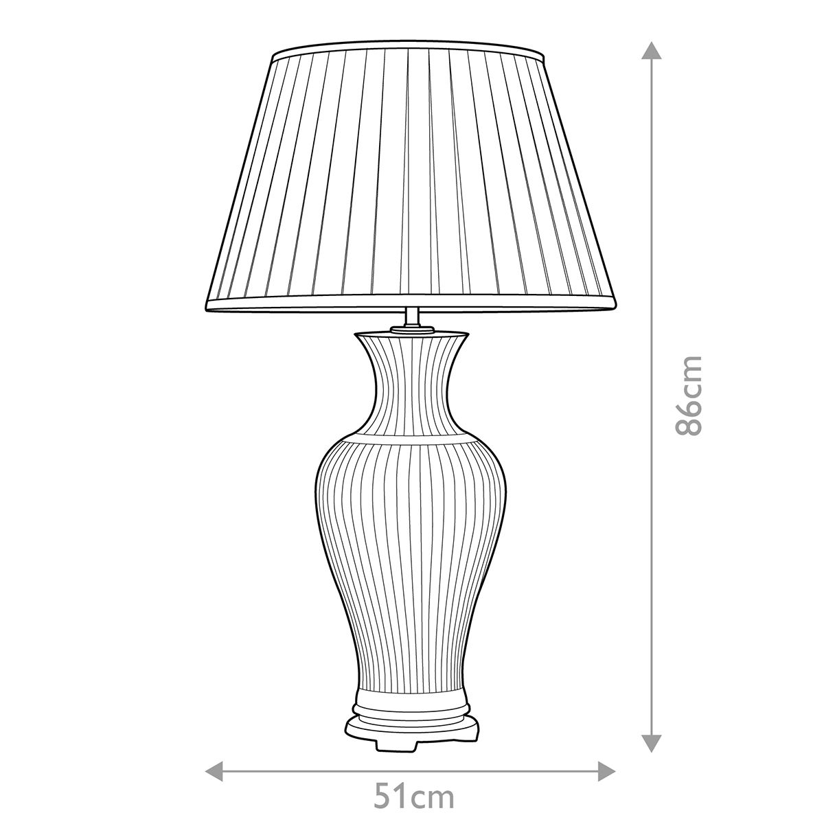 Dalian 1 Light Table Lamp with Tall Empire Shade Celadon