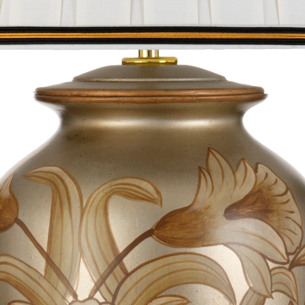 Dian 1 Light Table Lamp With Tall Empire Shade Silver and Gold