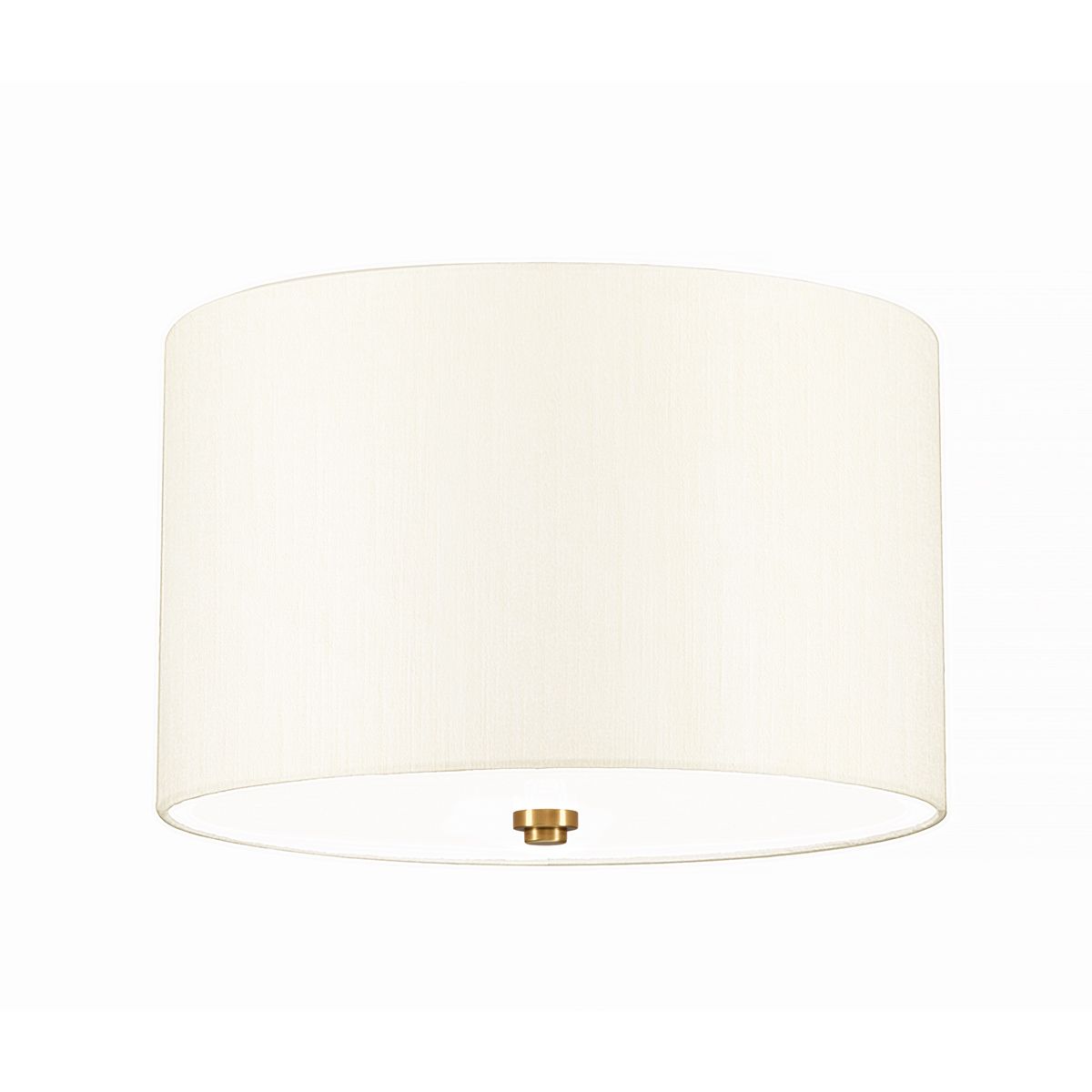 Fletcher 14" Flush Aged Brass with Ivory Shade