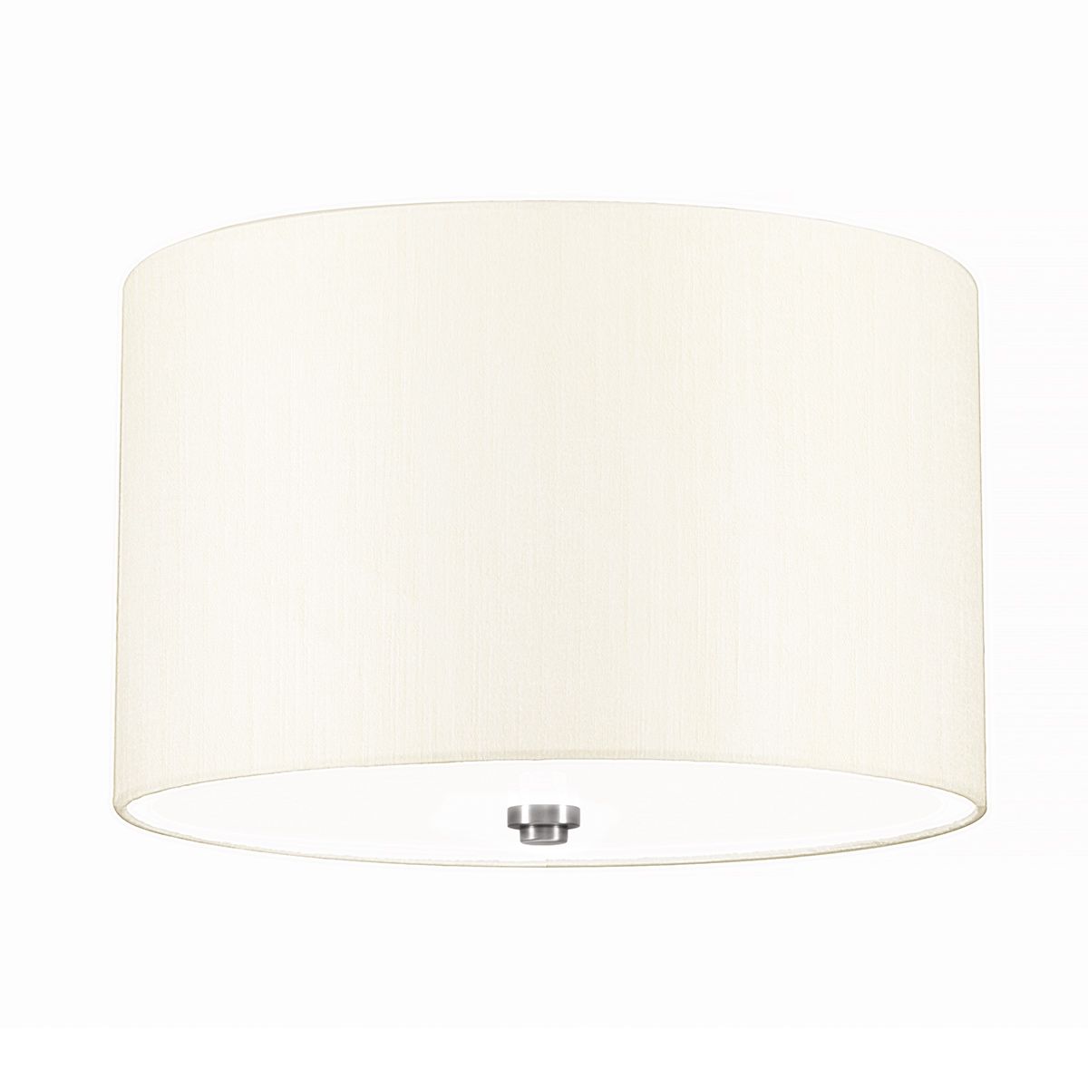 Fletcher 14" Flush Polished Chrome with Ivory Shade