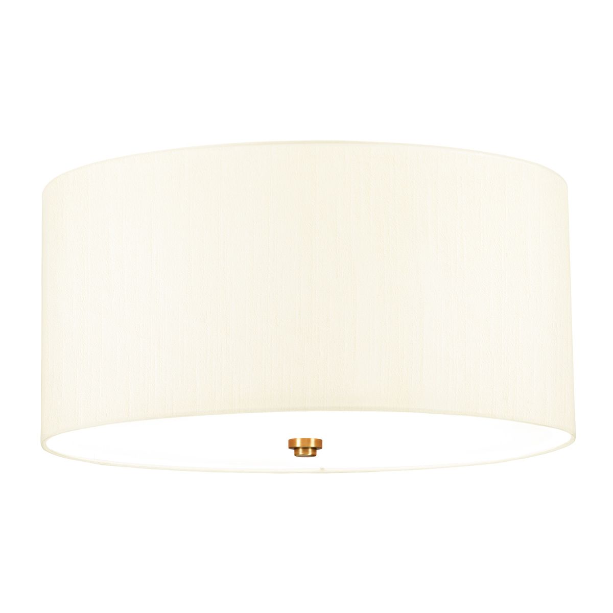 Fletcher 18" Flush Aged Brass with Ivory Shade