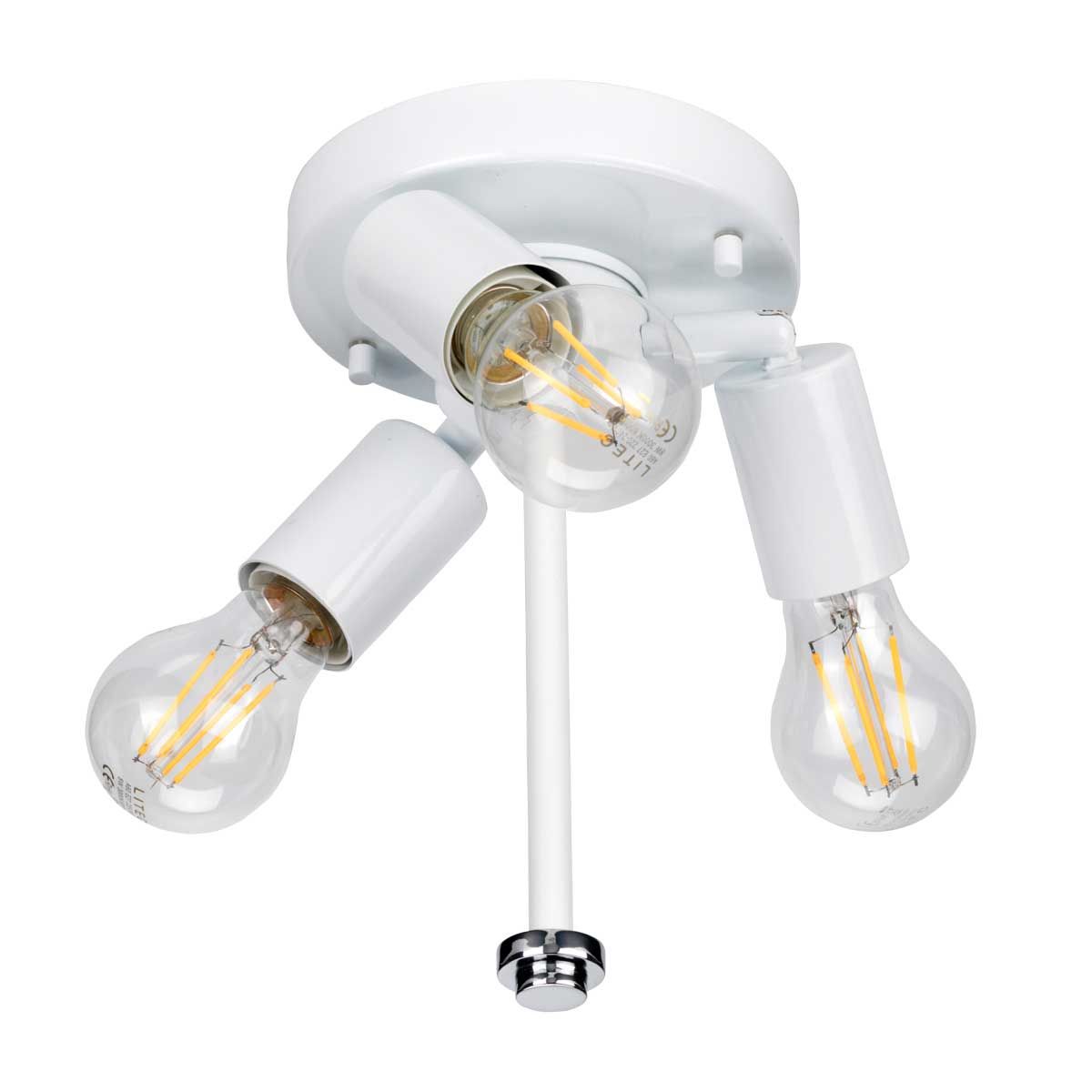 Fletcher 18" Flush Polished Chrome with Ivory Shade