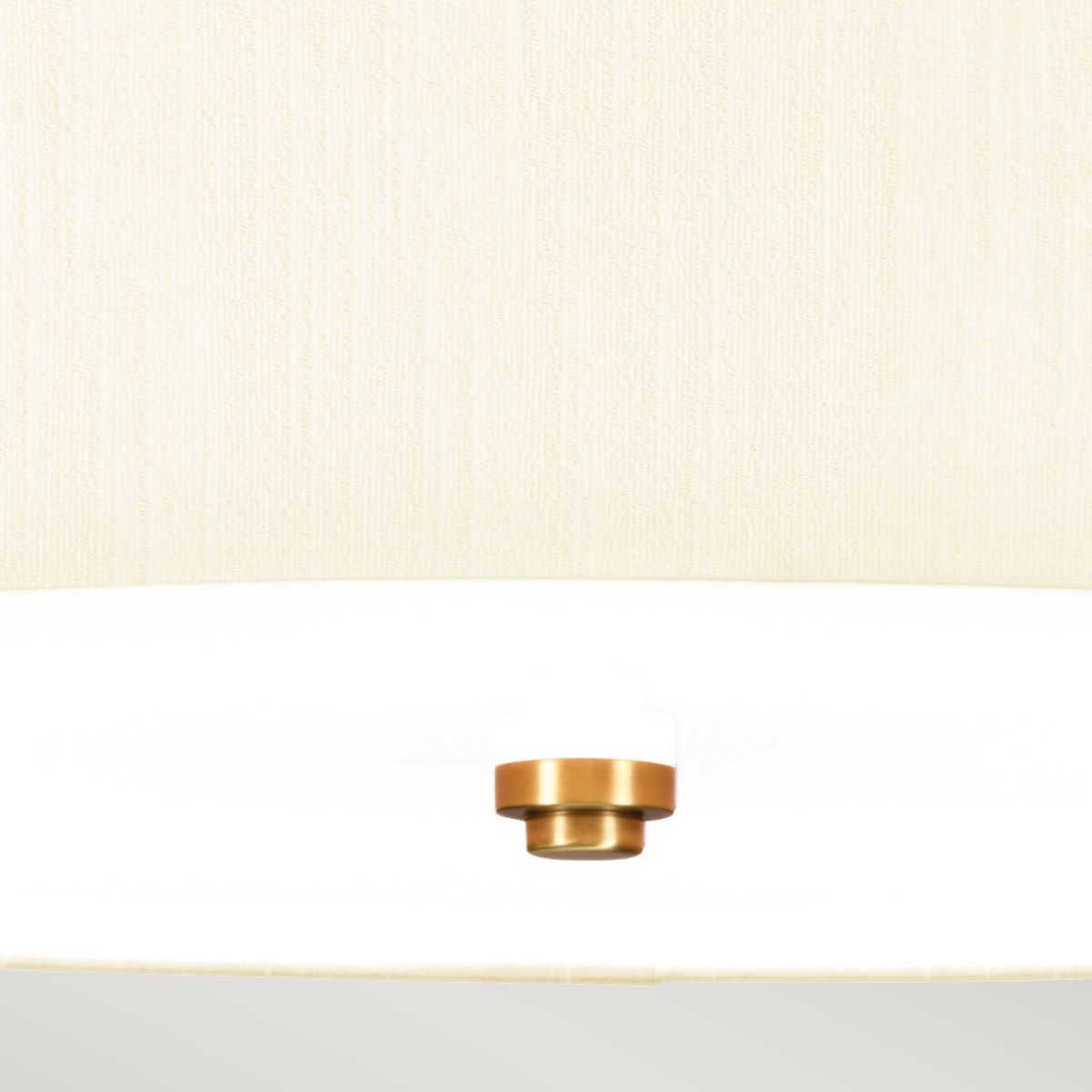 Fletcher 22" Flush Aged Brass with Ivory Shade