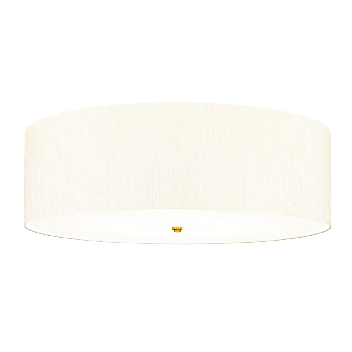 Fletcher 34" Flush Aged Brass with Ivory Shade