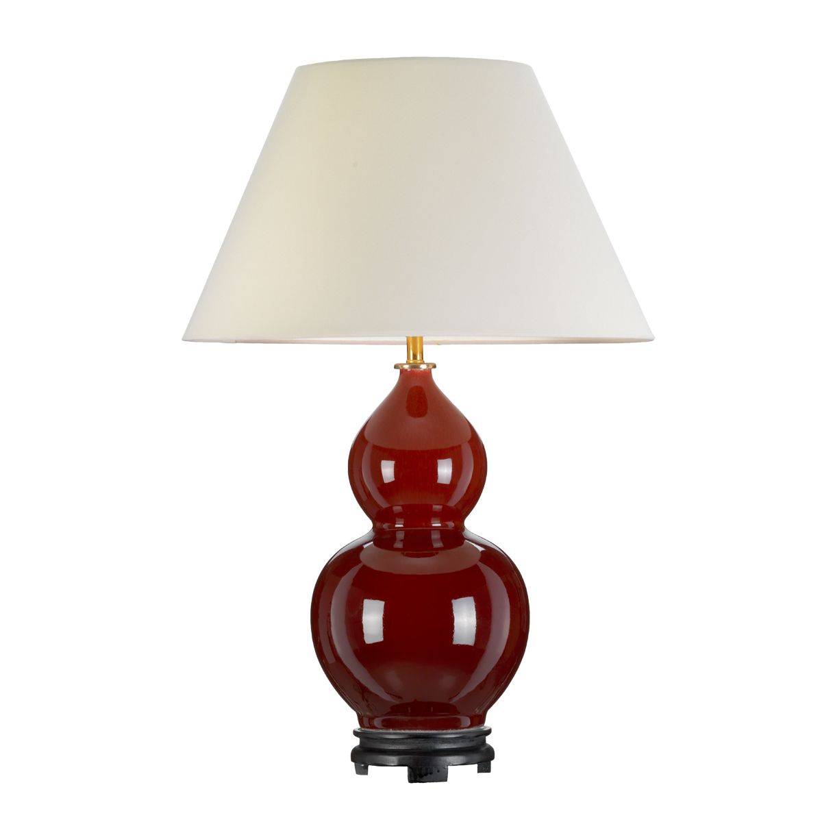 Harbin Gourd 1 Light Table Lamp with Tall Empire - Oxblood Oxblood