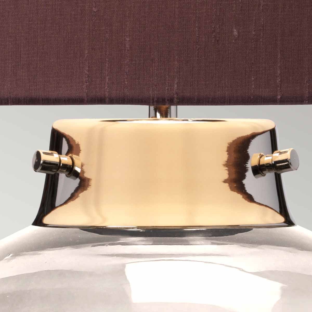 Elegant Kara Smoke Glass Table Lamp