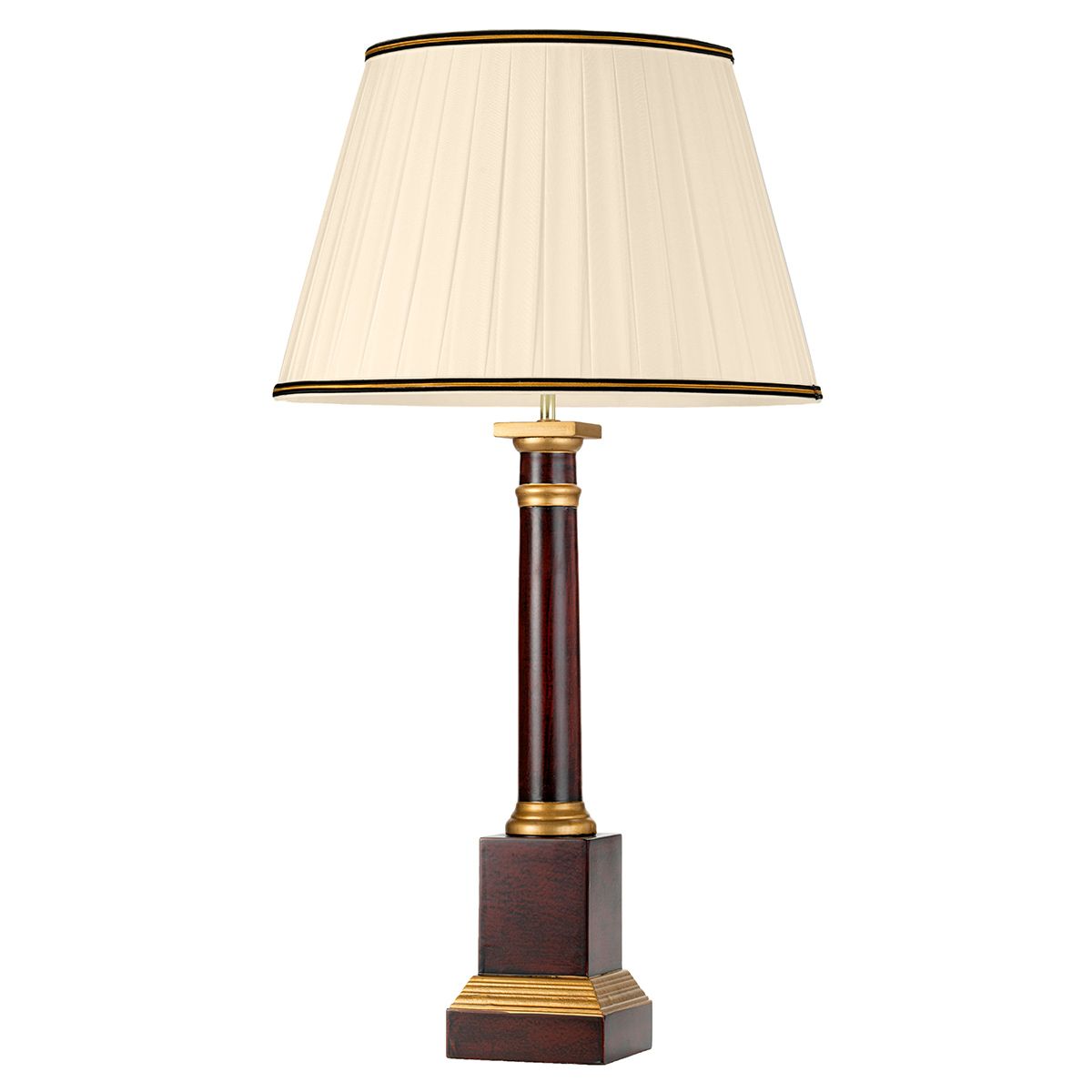 Louviers 1 Light Table Lamp with Tall Empire Shade Oxblood and Gold