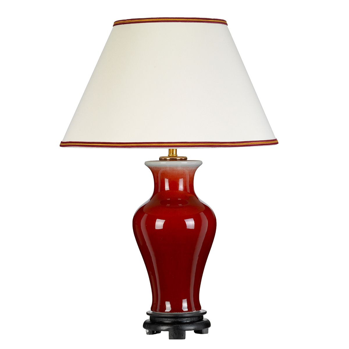 Majin 1 Light Table Lamp with Tall Empire Shade Oxblood