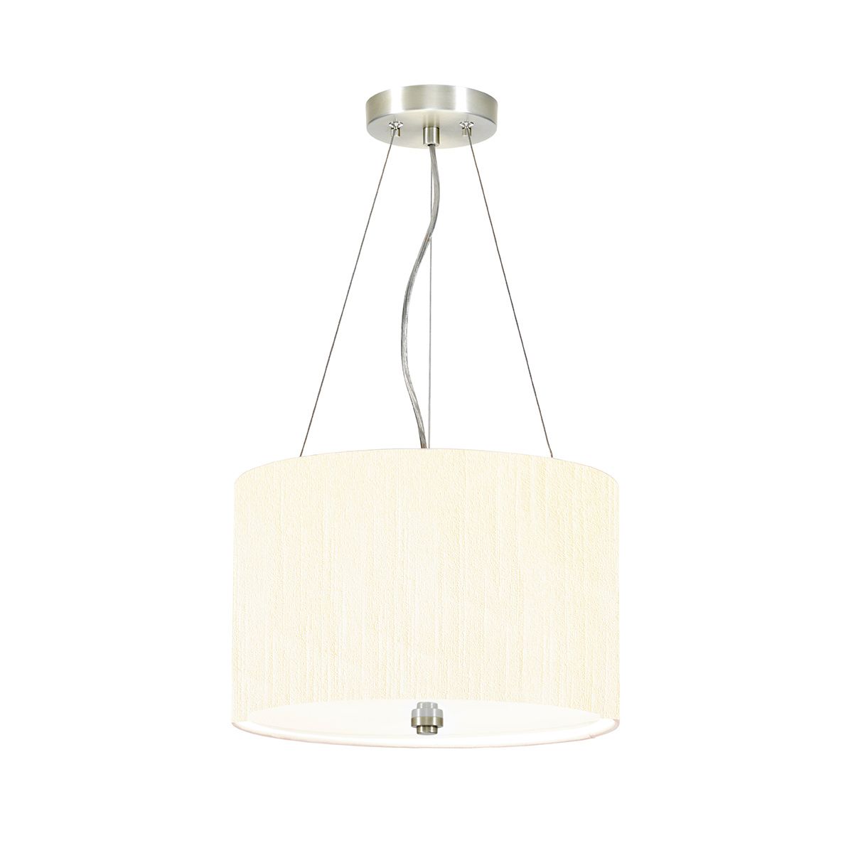 Pearce 14" Pendant with Polished Chrome Ceiling Pan Polished Chrome, Ivory Shade