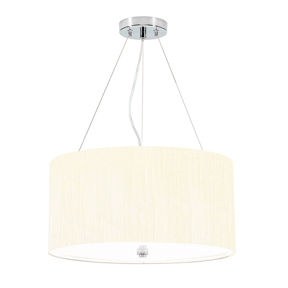 Pearce 18" Pendant with Polished Chrome Ceiling Pan Polished Chrome, Ivory Shade