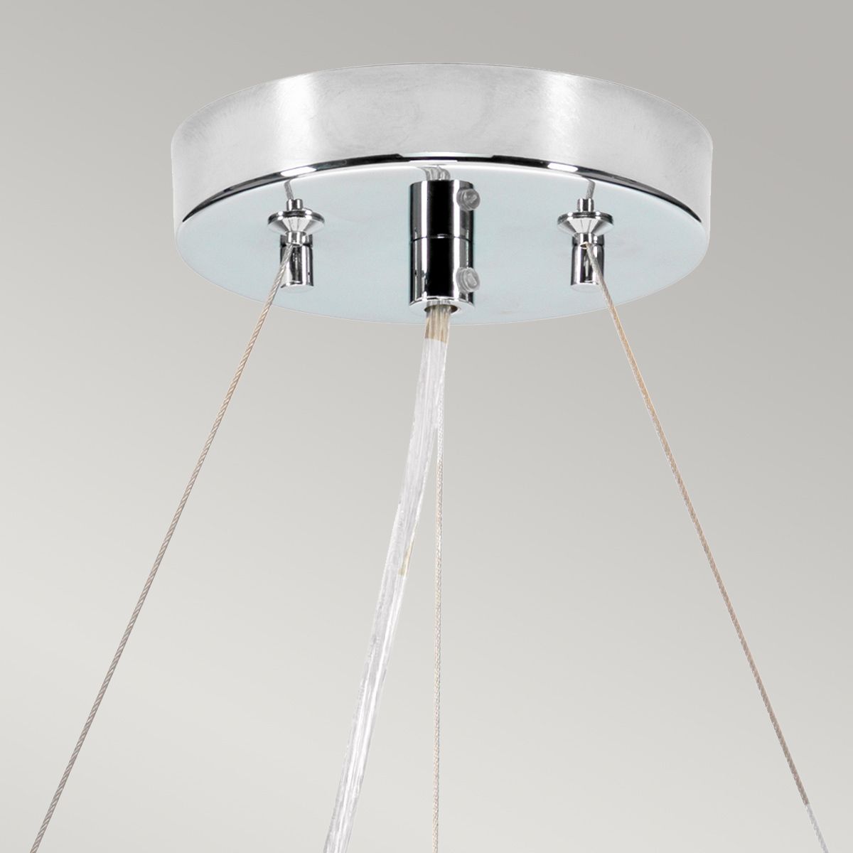 Pearce 18" Pendant with Polished Chrome Ceiling Pan Polished Chrome, Ivory Shade