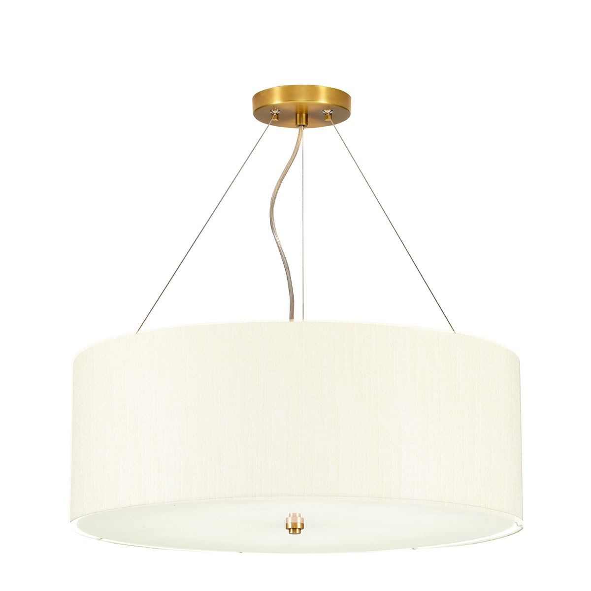 Pearce 22" Pendant with Aged Brass Ceiling Pan Aged Brass, Ivory Shade