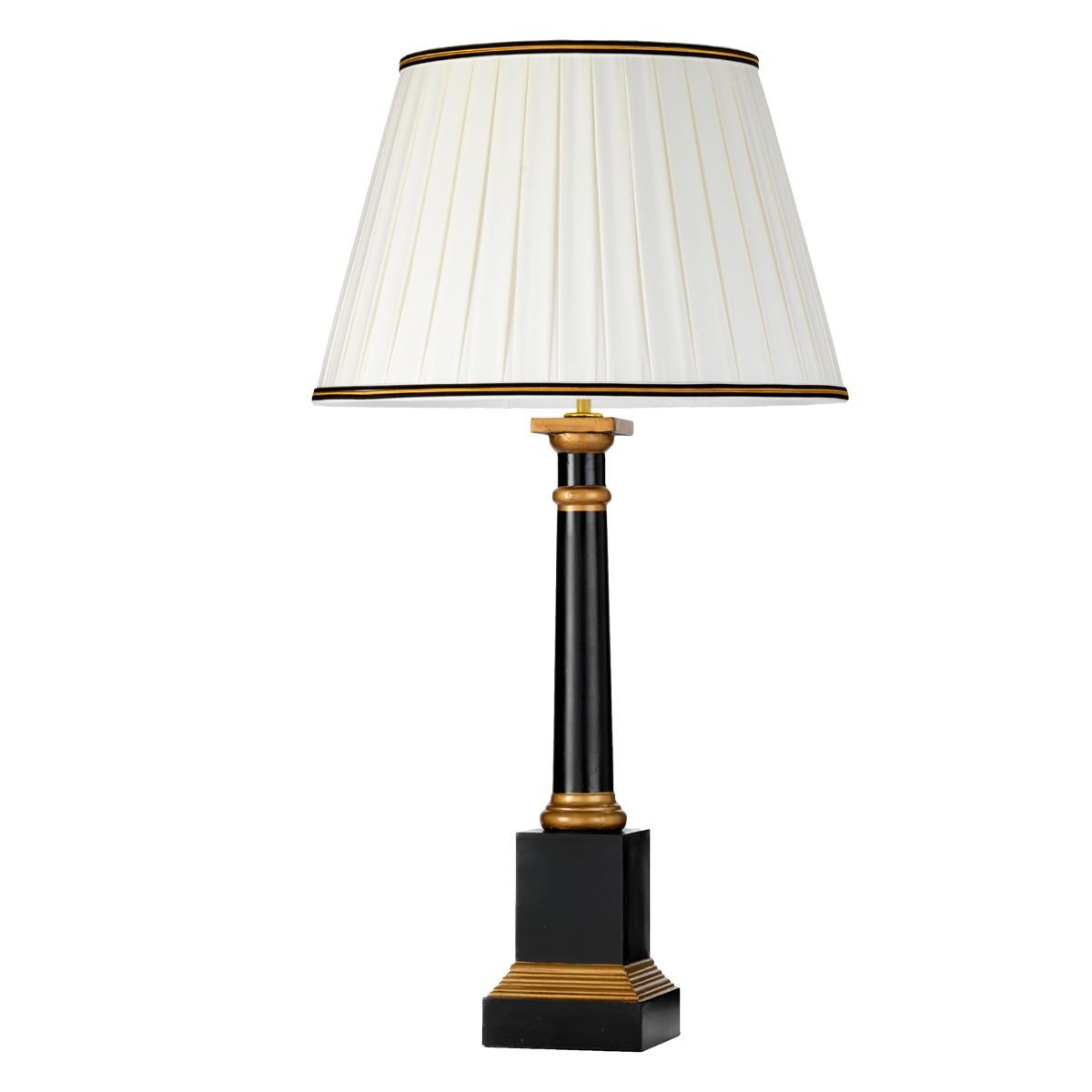 Peronne 1 Light Table Lamp With Tall Empire Shade Black and Gold