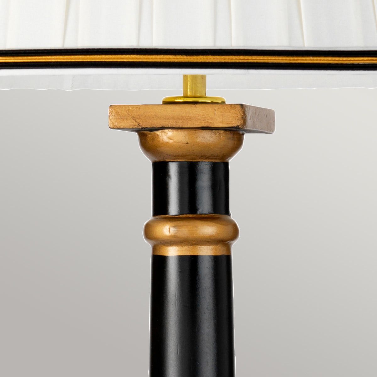 Peronne 1 Light Table Lamp With Tall Empire Shade Black and Gold