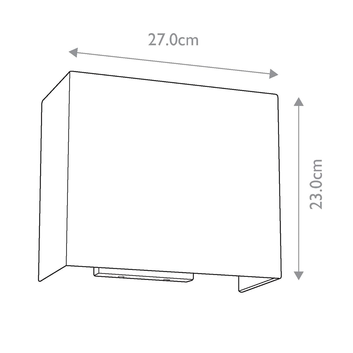 Riley Medium Rectangular Wall Light with Polished Chrome Back Plate Polished Chrome
