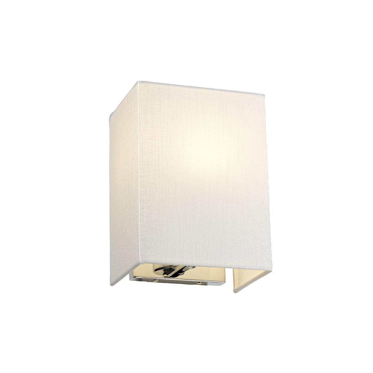 Riley Small Rectangular Wall Light with Polished Chrome Back Plate Polished Chrome