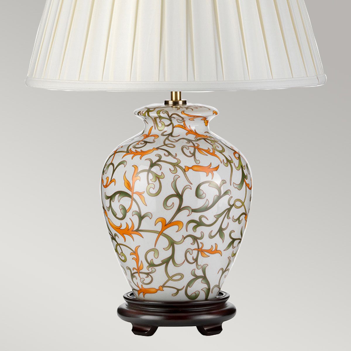 Soling 1 Light Table Lamp Cream with Orange and Green