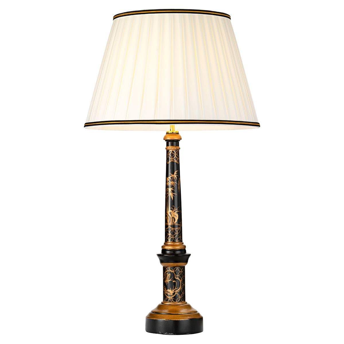 Strasbourg 1 Light Table Lamp with Tall Empire Shade Black and Gold