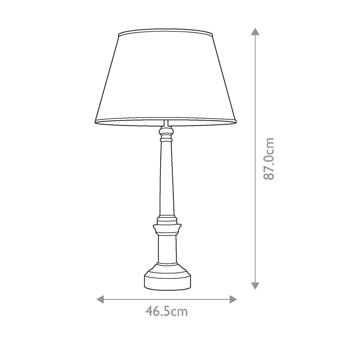 Strasbourg 1 Light Table Lamp with Tall Empire Shade Black and Gold