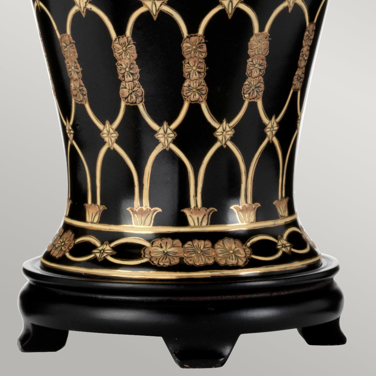 Taipei 1 Light Table Lamp with Tall Empire Shade Black and Gold