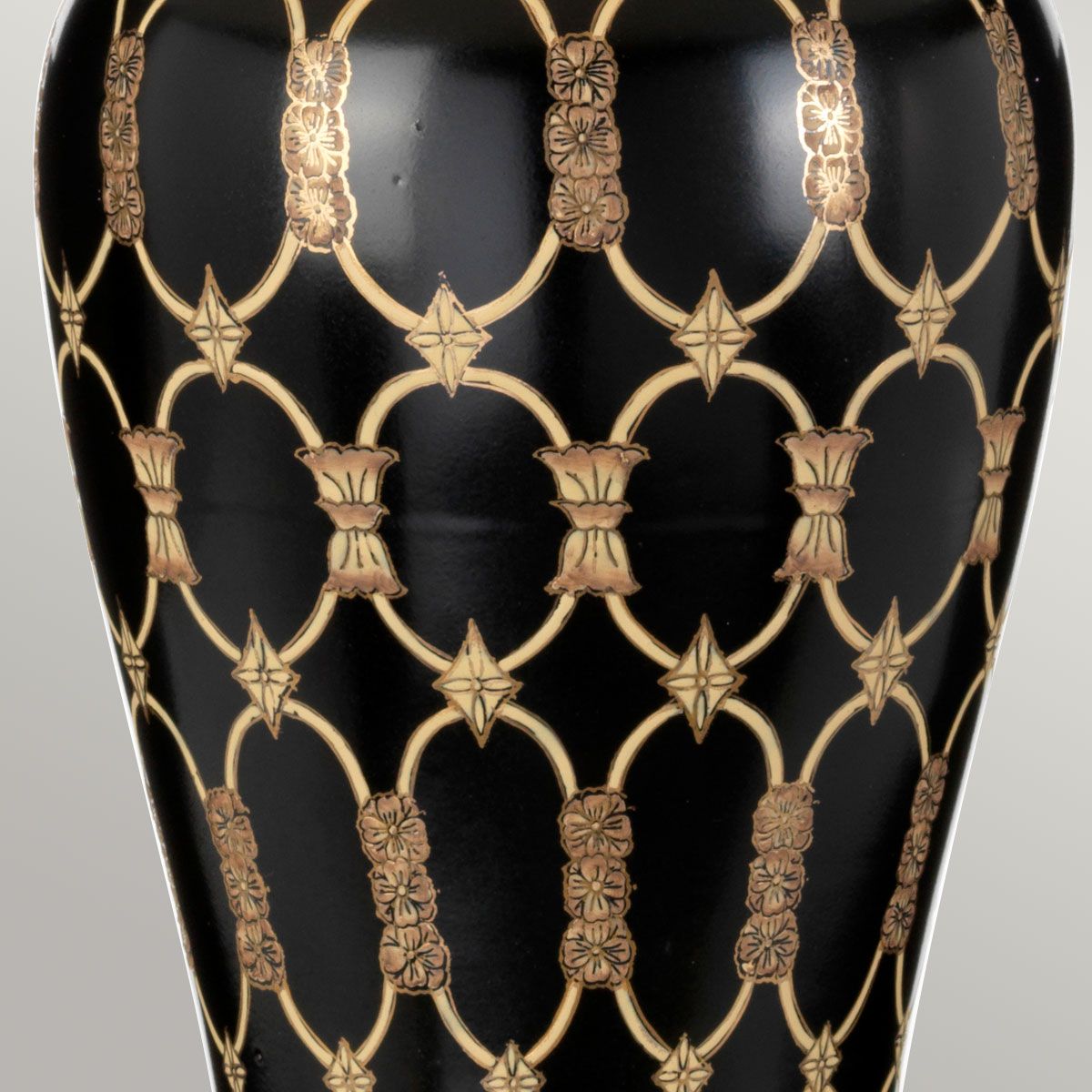 Taipei 1 Light Table Lamp with Tall Empire Shade Black and Gold