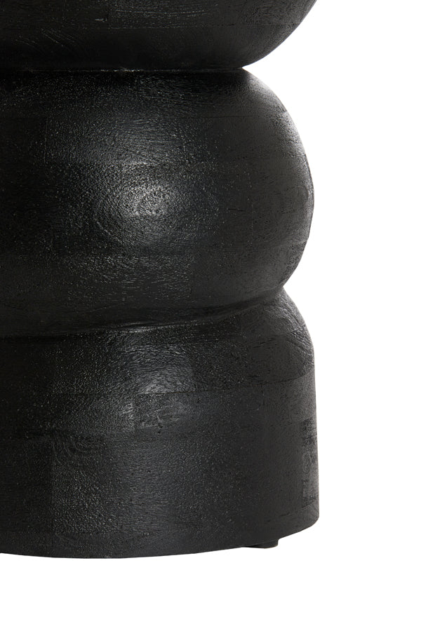 Round Black Azalio Wood Side Table 35x45 cm