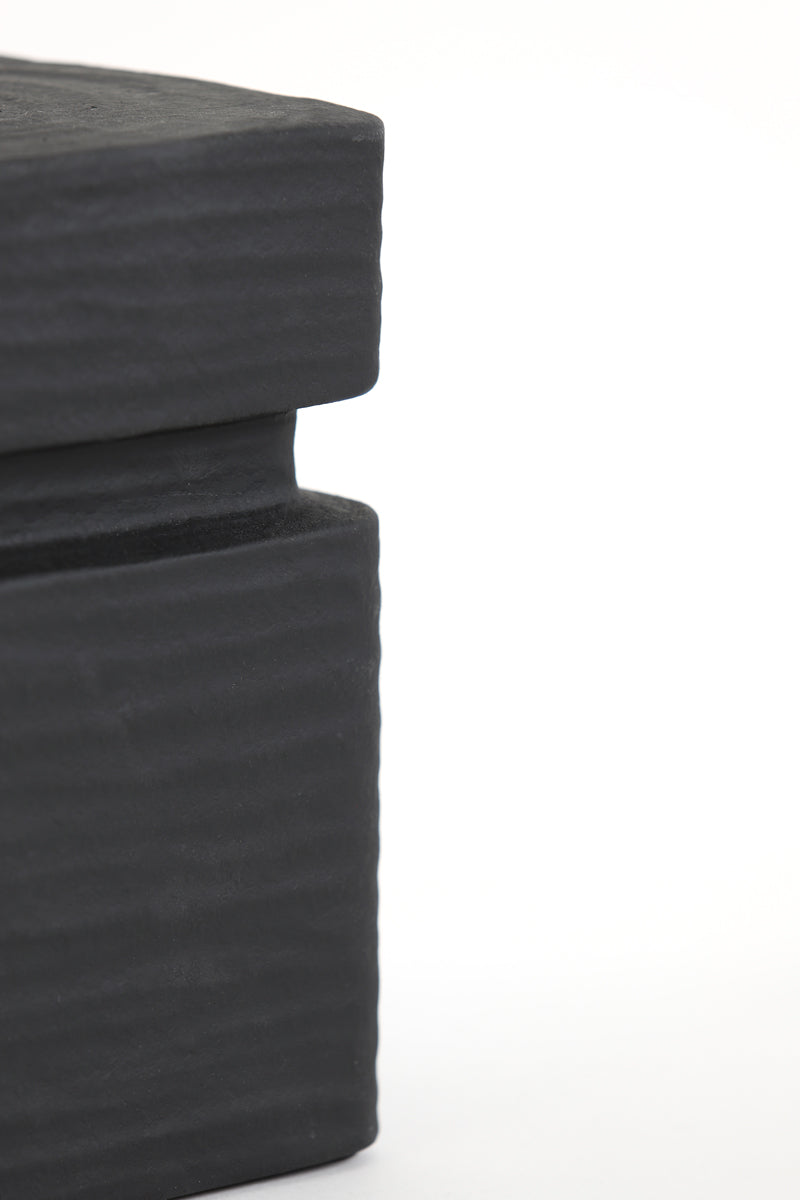 Sleek Black Ceramic Lamp Base - 16x16x32 cm