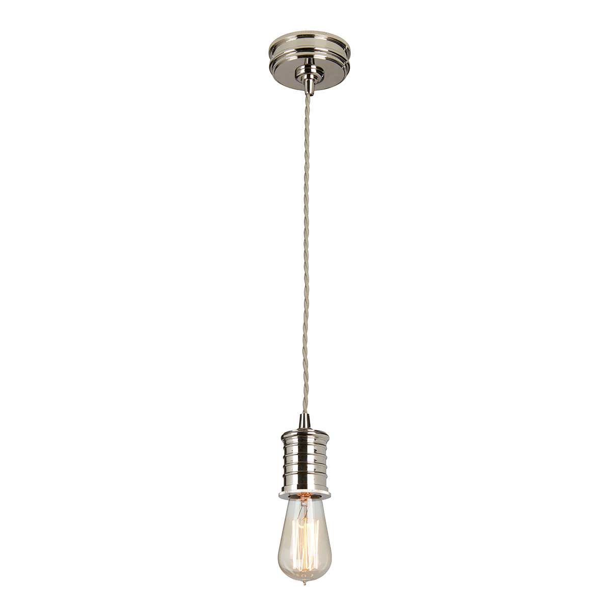 Vintage Style Polished Nickel Pendant Lamp Holder