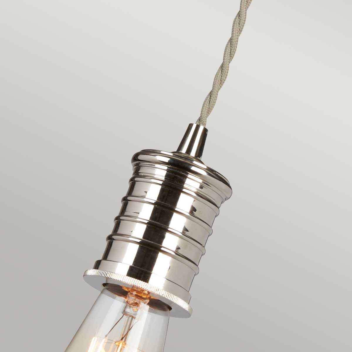 Vintage Style Polished Nickel Pendant Lamp Holder