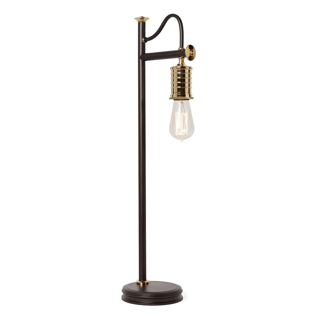 Sophisticated Vintage Douille Table Lamp in Black and Polished Brass