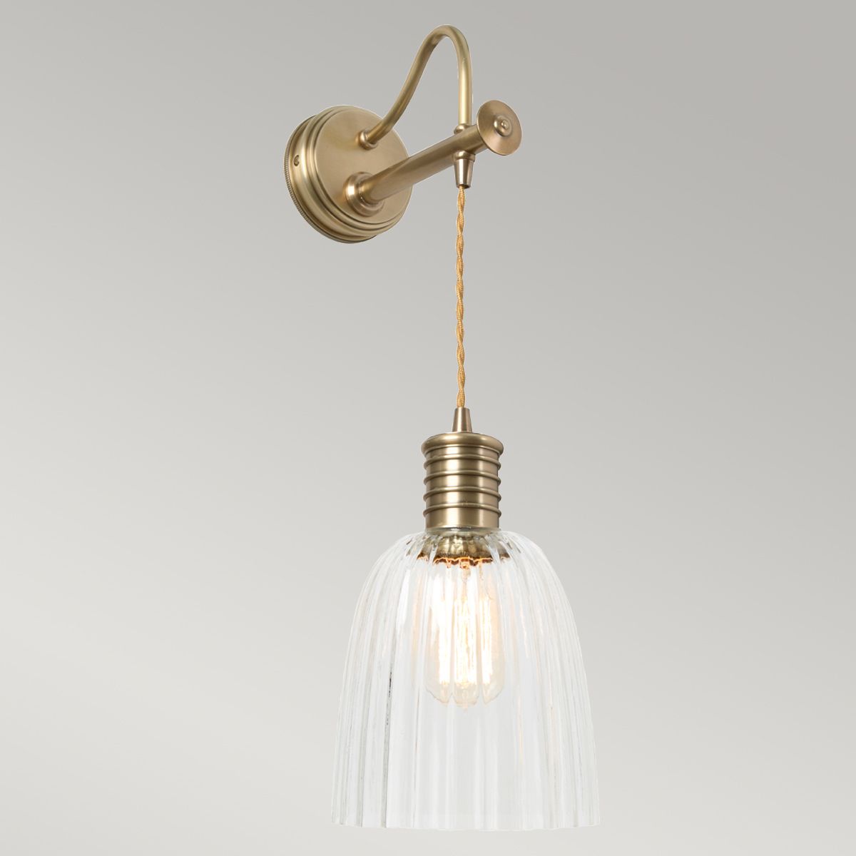 Aged Brass Douille Vintage Wall Light Fixture