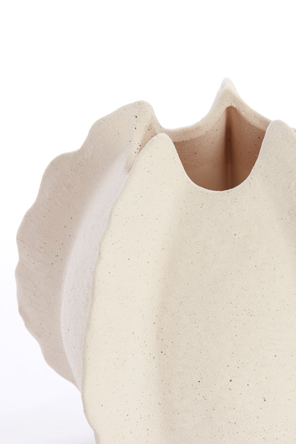 Ceramic Cream Vase, 26.5x26x23 cm, by Kelapa Deco
