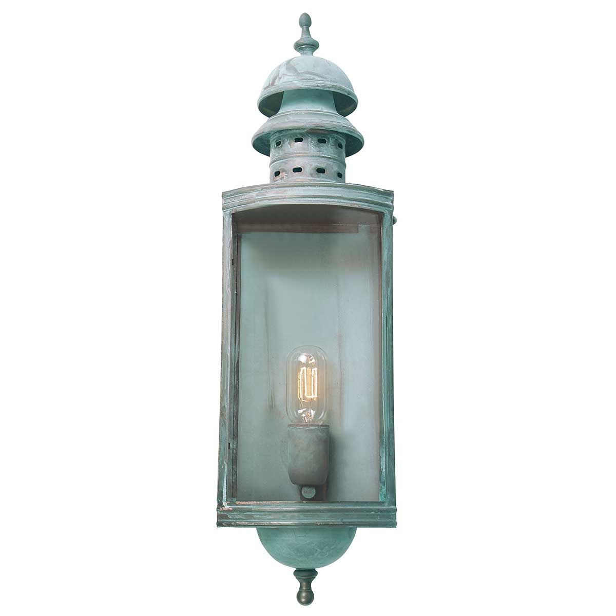 Downing Street Verdigris Brass Wall Lantern