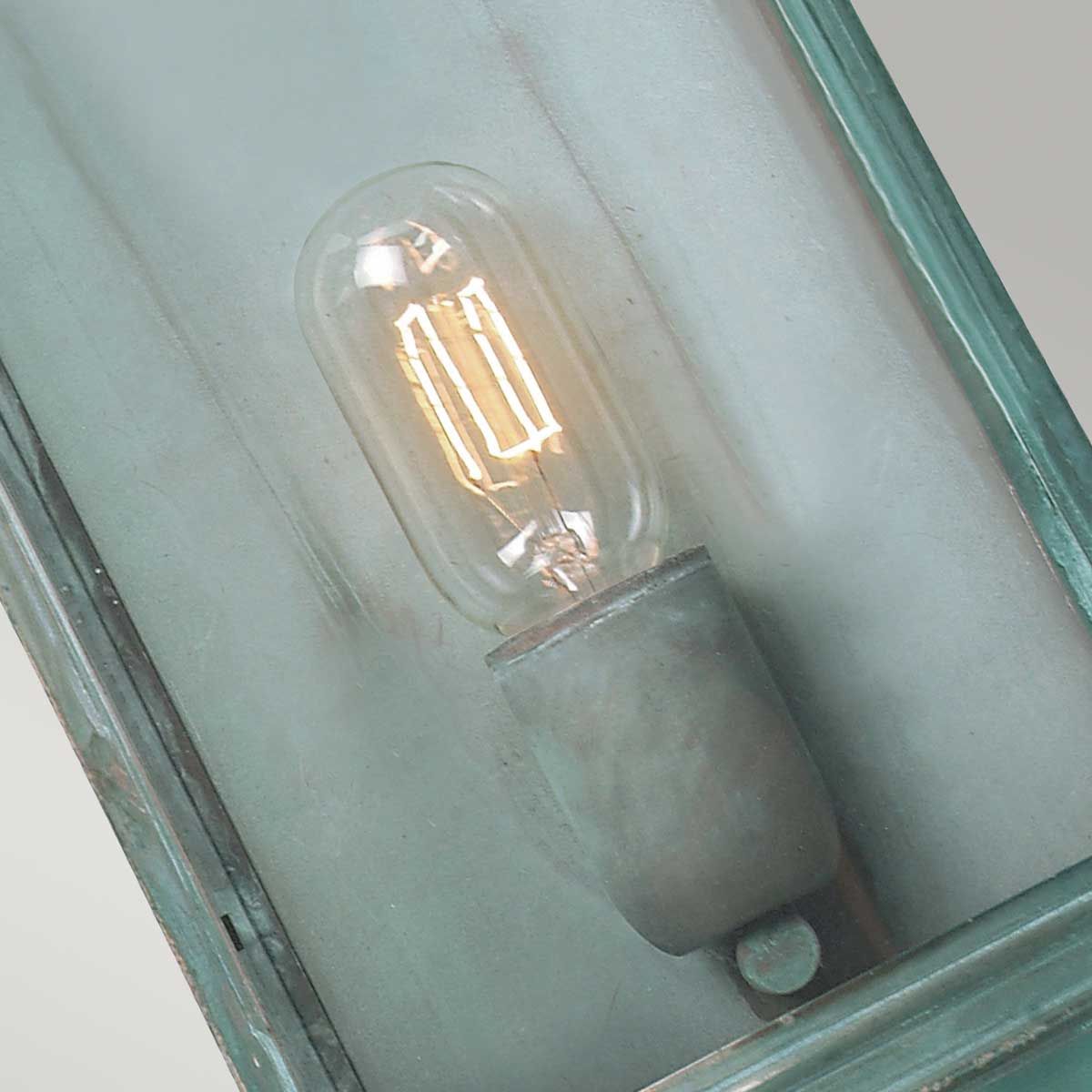 Downing Street Verdigris Brass Wall Lantern