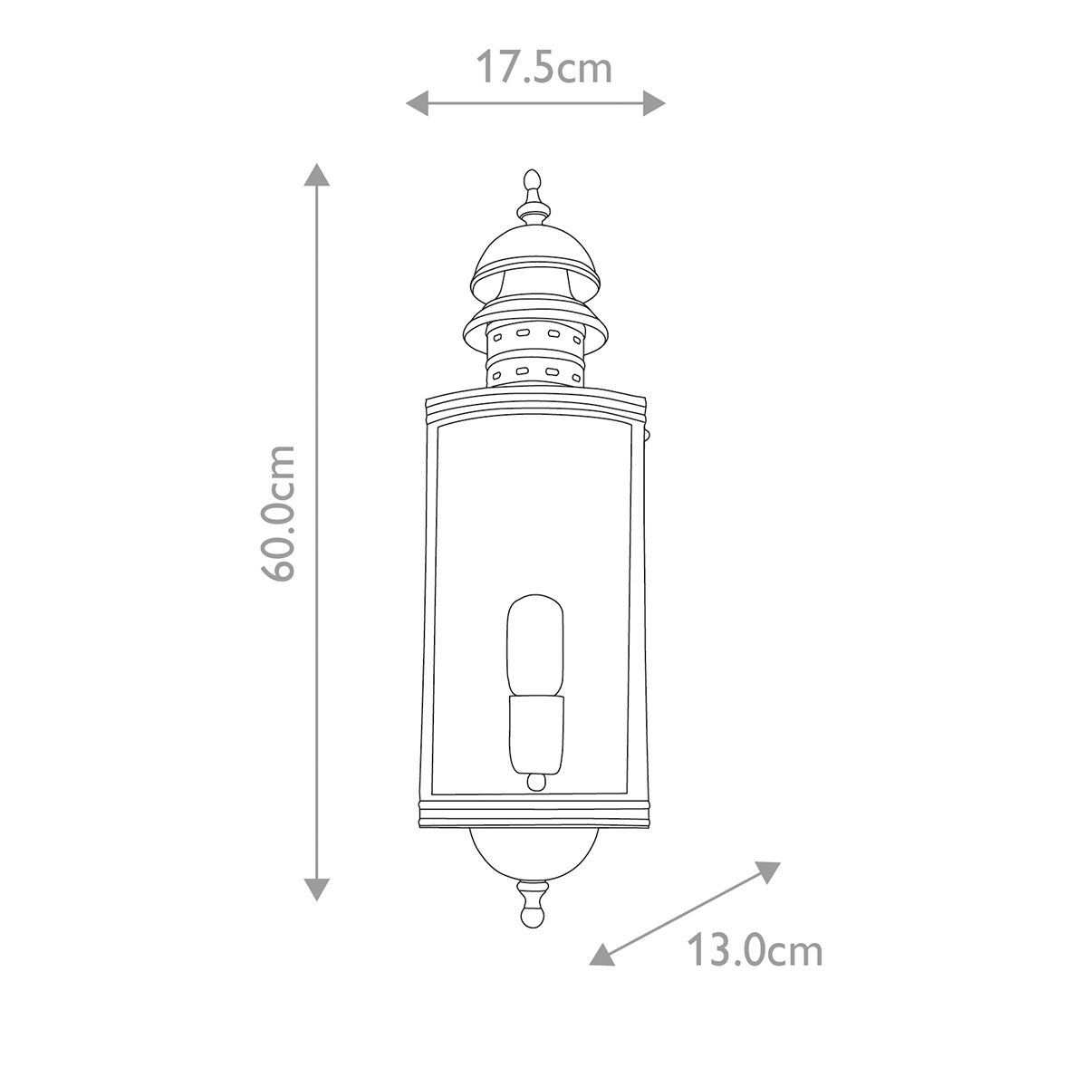 Downing Street Verdigris Brass Wall Lantern
