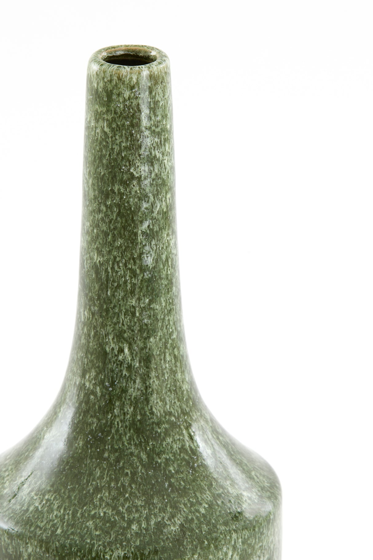 Elegant Green Vase - Tezu Ceramics 15.5x43 cm