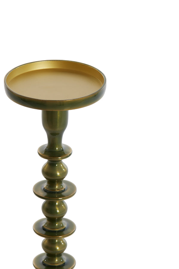 Elegant Merako Green and Gold Candle Holder Ø11x35.5 cm